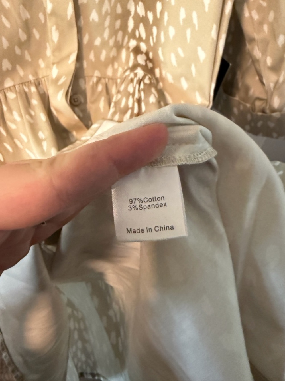 Tuckernuck Antelope Royal Shirt Dress Size S Tan White Animal Print - Picture 7 of 7